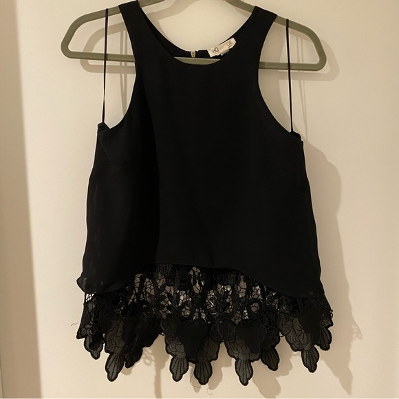 Tank Top Blouse with Crochet Detail Trim - Picture 2 of 5